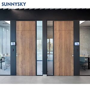 [Hot Item] Sunnysky House Room Simple Design 35mm Thick Flush Oak Solid Wooden Door