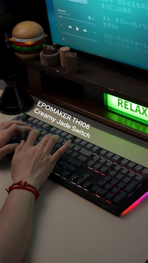 Epomaker TH108 🖤100% Sized Enjoy Tying on Creamy Jade Switches🎼 #epomakerth108 #keyboard #gamingkeyboard #keyboardswitch #epomaker #epomakerkeyboard #keyboards | Epomaker