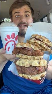 Trying Chick-fil-A’s New Chicken And Waffles!🔥