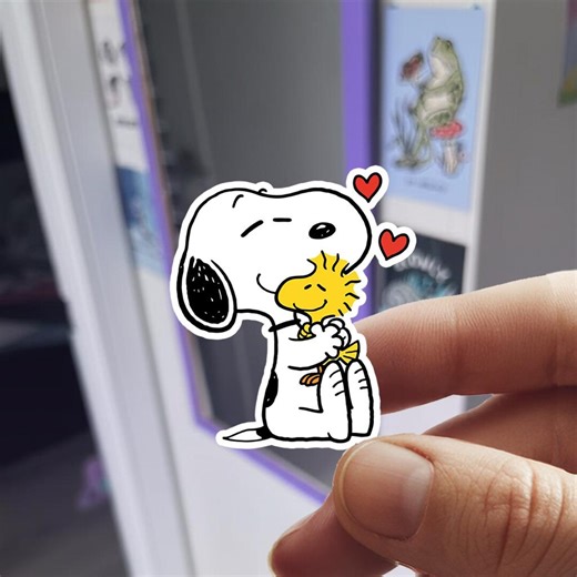 Snoopy Hugging Woodstock Stickers - Charlie Brown Peanuts - Cut-to-size Waterproof Vinyl Sticker Car Decal, Iphone, Android, Laptop (4x5 Cm) - Etsy