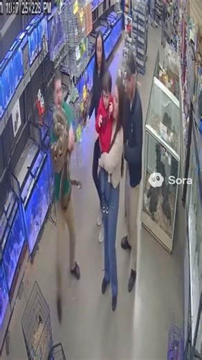 Python escapes handler causing total chaos in crowded pet store! 🐍😱 #PetStoreFail #SnakeEscapeRetry
