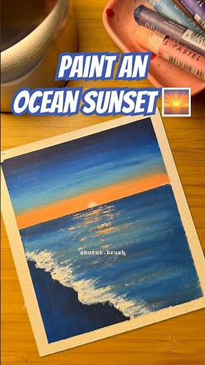 Soft Oil pastel beginner tutorial, draw an ocean sunset #oilpastel #arttutorial #beginnerarttips l