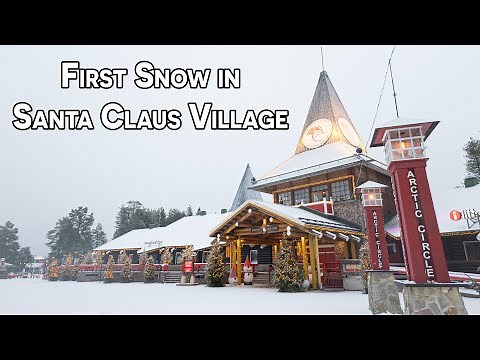 ❄️🎅 First snow at Santa Claus Village 21-10-2025 ☃️ Arctic Circle - Rovaniemi Lapland Finland winter