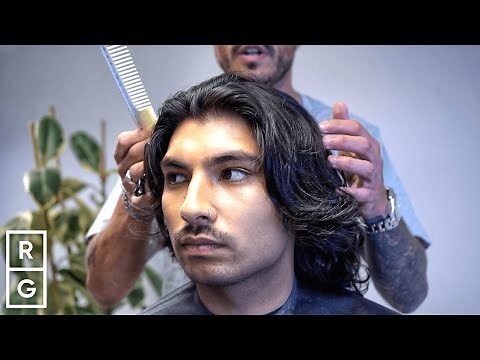 He Wanted a Modern MULLET Haircut (Medium Length SCISSOR Cut)