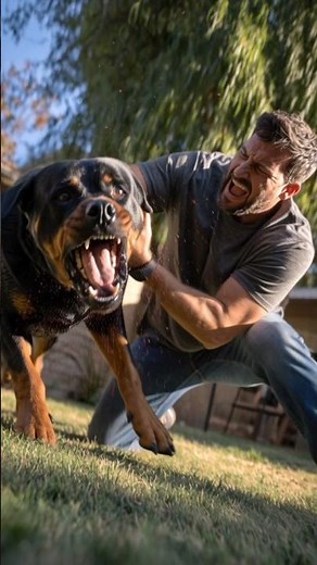 Shocking Rottweiler Attacks Owner in Backyard! 😱 #DogAttack #DogAttacks