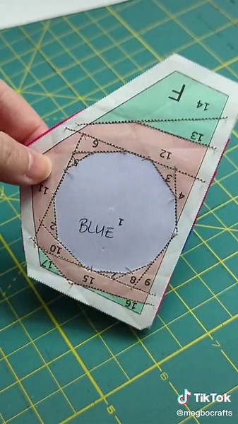 Block 35 is Luna Lovegood's Spectrespecs. I was intimidated by this one but I'm glad it worked out. #potterhead #sewing #fyp #wip #projectofdoom #fandominstitches #paperpiecing #foundationalpaperpiecing #fpp #quilting #quilt #crafts #harrypotter #geekcrafts