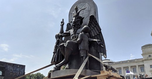 ‘Hail Satan’: Satanic Temple unveils statue in protest of Ten Commandments monument in Arkansas