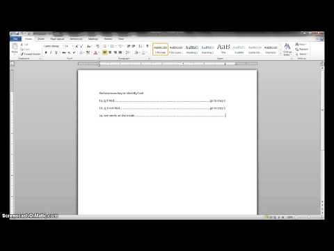 Making a Dichotomous Key in Microsoft word