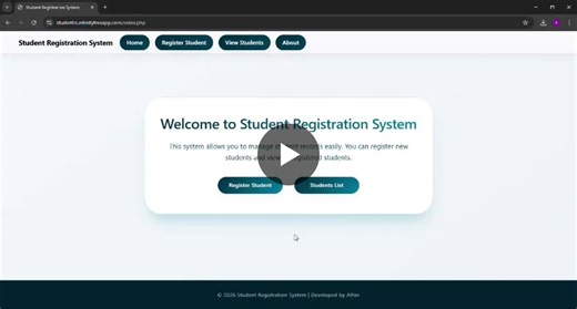 I developed a simple Student Registration System using PHP as a practice project. The backend is built with PHP and uses MySQL for database management. It allows users to sign up and view student… | Affan Rizwan