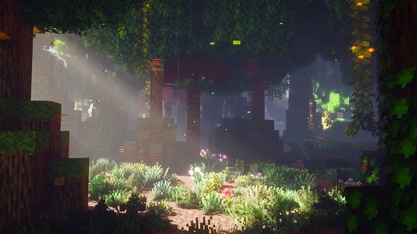 Minecraft Fireflies Forest Live Wallpaper - MoeWalls