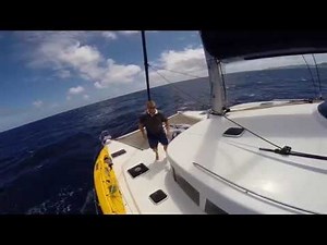 IMPI dropping the Asymmetric sail off Bora Bora - Pacific Ocean