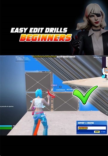 ✅EASY ESIT DRILLS PRACTICE MAP FOR BEGINNERS🚸 #fortnitemap #fortnitebeginners #fortniteprincipiantes #editcourse #fortnitetips