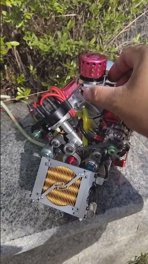 Red CISON OHV V8 Engine Modification and Upgrade Starts Running-EngineDIY#v8