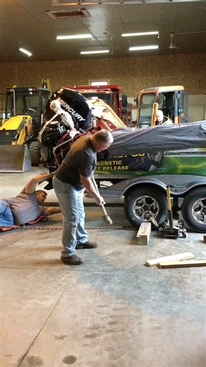 Fixin the boat axle after hitting a deer 🦌 #boatlife #fishing | Coots Lures