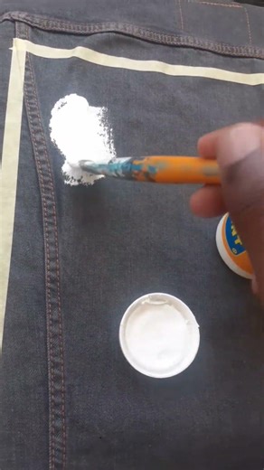 How to paint on a jean jacket? step 1: start with a white base which acts as a 'canvas' #denim #art