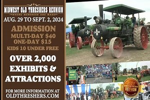 Five full Days of Steam Engines, Antique Cars & Trucks, Gas Engines, Tractors, Horses, and so much more! And the best part of them all is the Country Music Shows are FREE with your Admission! So we hope to see you in Mount Pleasant, Iowa, for the Midwest Old Threshers Reunion. | Midwest Old Threshers