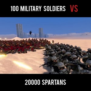 1.7K views · 18 reactions | 100 Military Soldiers vs 20,000 Spartans | Battle Simulator | The Game Debugger | Facebook