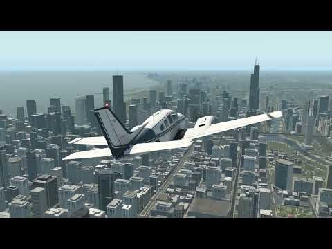 Baron 58 Scenic Flight – Chicago Skyline & Waterfront (X-Plane 11)