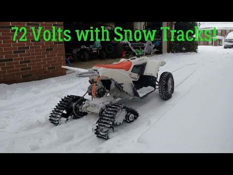 Razor Dirt Quad 500 on SNOW TRACKS and 72Volt Kunray 5000w Kit