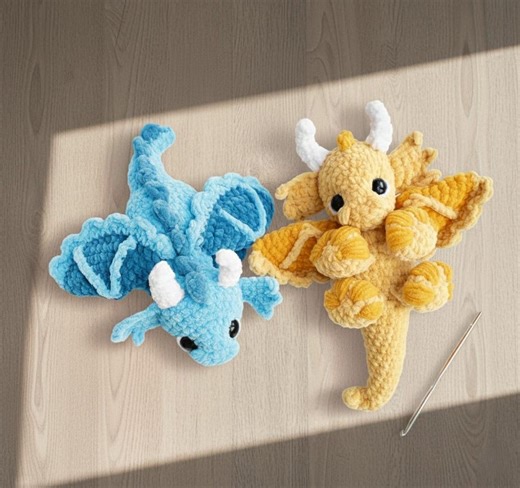 No Sew Crochet Dragon Pattern | Amigurumi Dragon Tutorial | Dragon Plushie Pattern | Crochet Toy Pattern With Video Guide - Etsy
