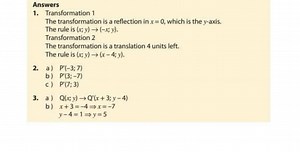1. Transformation 1The transformation is a reflection in x = 0... | Filo
