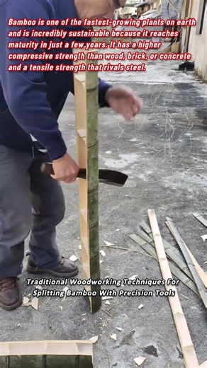 Traditional Woodworking Techniques For Splitting Bamboo With Precision Tools