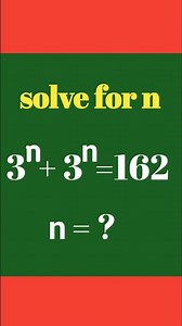 solve for n ll #maths #exponents