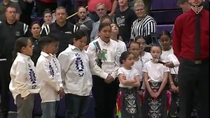 Take a listen to students from Red Cloud's Lakota Immersion Program sing the Lakota Flag Song before the Girls Class A Championship Session. | SDPB
