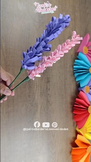 FLOR DE LAVANDA DE PAPEL 💜 FÁCIL Y BONITA | IDEA PARA REGALAR
