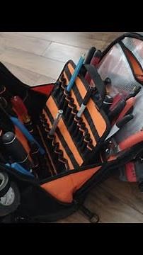 WELKINLAND 77-Pockets Tool backpack for men, HVAC tool bag backpack, Electricians backpack