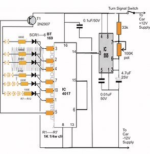 Sequential Bar Graph Turn Light Indicator Circuit for Car – Homemade Circuit Projects