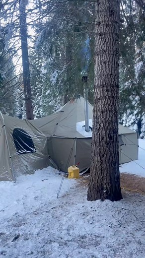 3M views · 66K reactions | This is my favorite time of year! I’m already excited to read the comments about how this isn’t real camping藍藍 #Wintertentcamping #walltent #hottent #snowcamping #fblifestyle | Fixedblade0124 | Facebook