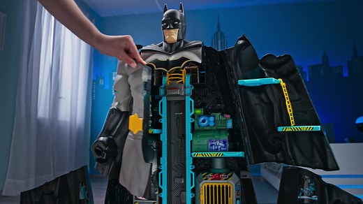 The new Bat-Tech Batcave Playset is here! This massive Batman is over 84 cm and transforms into an epic Batcave! | Spin Master Global