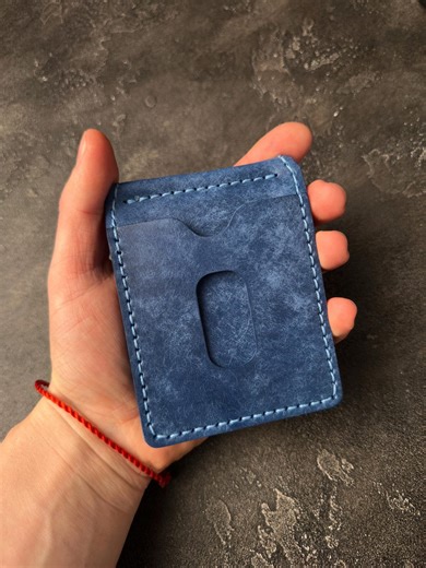 Personalized Leather Money Clip, Magnetic Slim Wallet for Men, Italian Leather Card Holder - Etsy