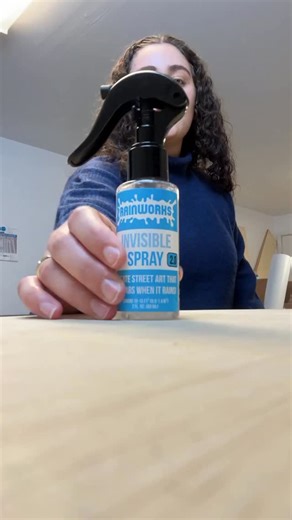 Rainworks! on Instagram: "A Rainwork takes a couple pieces to come to life… 1. A surface that changes color when wet, like concrete or weathered wood 2. A stencil of your design 3. Invisible Spray, a super hydrophobic ~and eco-friendly~ coating 4. Rain or a water bucket! If you’d like to make your own, click the link below #rainworks"