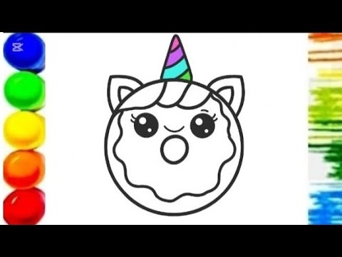 Unicorn donut drawing step by step easy drawing