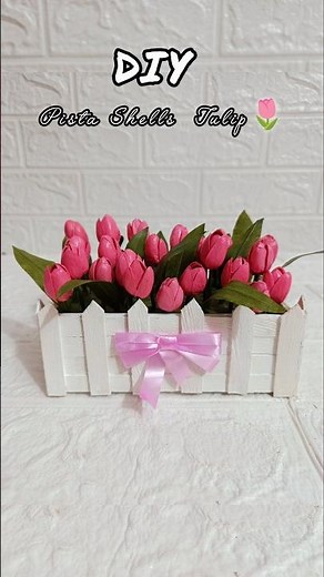 Diy Pista Shells Tulip Flower 🌷#diy #tulip #shorts