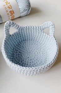 217K views · 2K reactions | Learn how to crochet this adorable cat storage basket using simple, beginner-friendly stitches. Perfect for organizing small items and adding a cute touch to any space. Grab your yarn and hook, and follow along step by step! #crochetbasket #catcrochet #crochetbeginner #crochetpattern #yarncrafts | Jonalyn B. Mangunay | Facebook