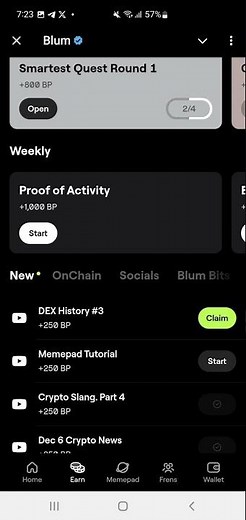 Blum verification code for DEX history #3 and MEMEPAD tutorial