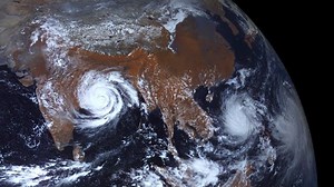 A rare triple cyclone event was just seen from space - watch it here