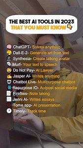 810K views · 15K reactions | The best AI websites and tools in 2023 that you must know  #websites #onlinetools #marketingtips #ai #chatgpt #nocodetools | Adam.Digital | Facebook