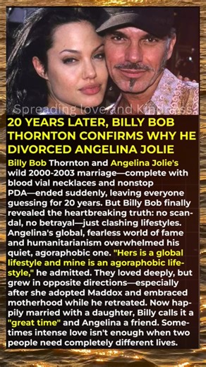 20 Years Later, Billy Bob Thornton Confirms Why He Divorced Angelina Jolie #hollywood #shorts #viral #angelinajolie The content on this channel is for entertainment and informational purposes only. While we strive to ensure accuracy, some stories may include opinions, speculation, or public rumors based on information available at the time of creation. We are not affiliated with or endorsed by any celebrity, brand, or organization mentioned in our videos. All images, videos, and music are used u