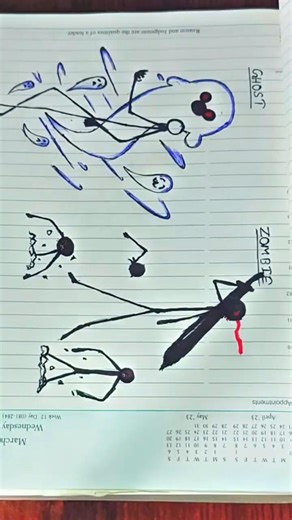 How to draw stick man with ( Ghost 👻, Zombie 🧟‍♂️) #shortvideo #video #shorts #viralvideo