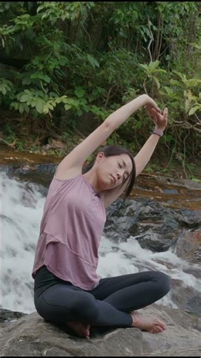 LOTUS POSE in a RIVER! Ultimate Nature Calm (Listen Closely!) #shorts