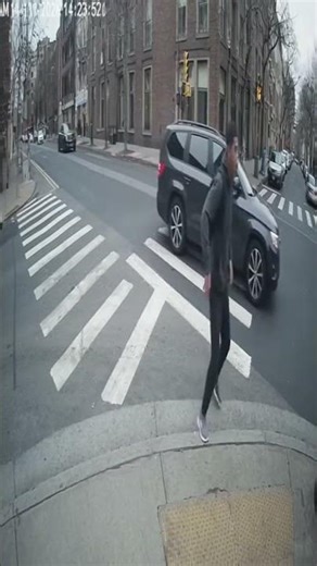 Runner With Insane Reflexes | Traffic Camera Footage #crash #automobile