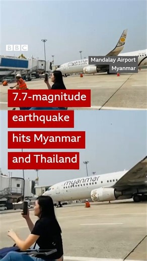 Hundreds of people are feared dead in an earthquake that hit Myanmar and Thailand, with many trapped as buildings collapsed. Stay up to date with BBC News: https://bbc.in/42kDnwu | BBC World Service