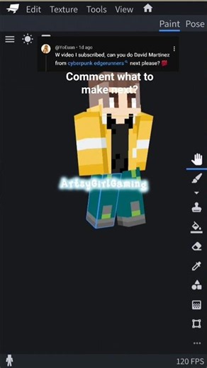 I made David martinez from cyberpunk edgerunners as a minecraft skin