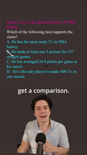 An SAT Question On Proof For Steph Curry's Greatness