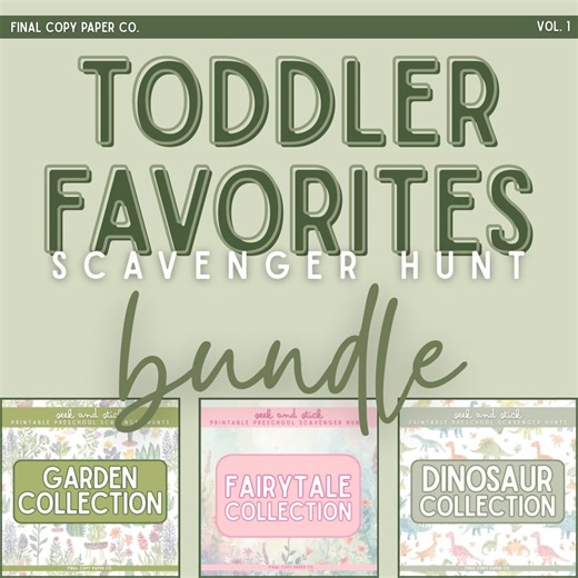 Final Copy Paper Co. | Teacher & Parent Printables | It’s here! Toddler Favorites Scavenger Hunt Bundle: Vol. 1 is officially live in my shop. This collection includes three of our... | Instagram