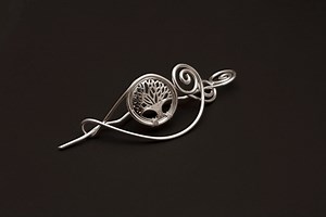 Tree of Life Silver Shawl Pin for Knitted Shawl and Sweater, Filigree Sweater Pin, Swirl Design Tree of Life Shawl Pin - Etsy UK
